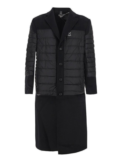 Shop Junya Watanabe Quilted Panelled Coat In Black