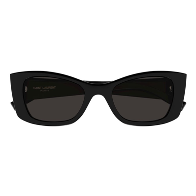 Shop Saint Laurent Eyewear Cat In Black