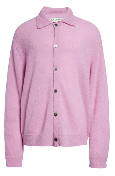 Shop Our Legacy Alpaca & Recycled Wool Blend Cardigan In Candyfloss Fuzzy Alpaca