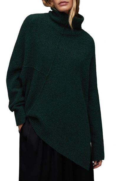 Shop Allsaints Lock Mock Neck Sweater In Sycamore Green