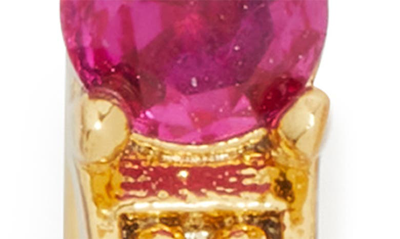 Shop Kate Spade Cubic Zirconia Huggie Earrings In Ruby