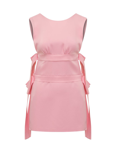 Shop Msgm Cut Out Detailed Sleeveless Mini Dress In Pink