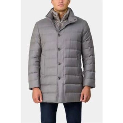 Shop Montecore - Longline Hi-tech Laminated Fabric Down Padded Coat In Light Grey F05mucx505