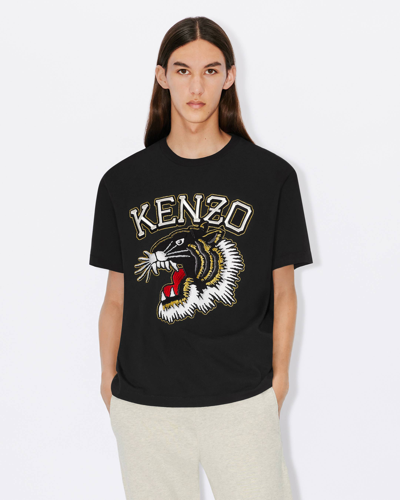 Shop Kenzo T-shirt Oversize Brodé 'tiger Varsity Tigre' Homme Noir In Black