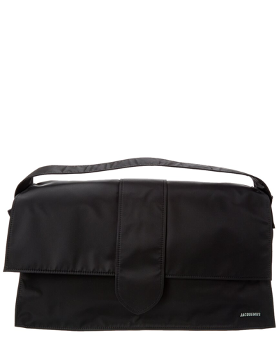 Shop Jacquemus Le Bambino De Voyage Nylon Weekender Bag In Black