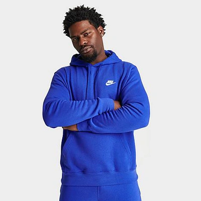 Shop Nike Sportswear Club Fleece Embroidered Hoodie In Game Royal/game Royal/white
