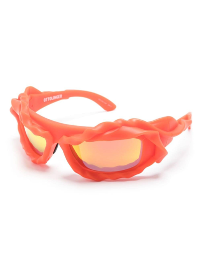 Shop Ottolinger Twisted Sunglasses Woman Orange In Acetate