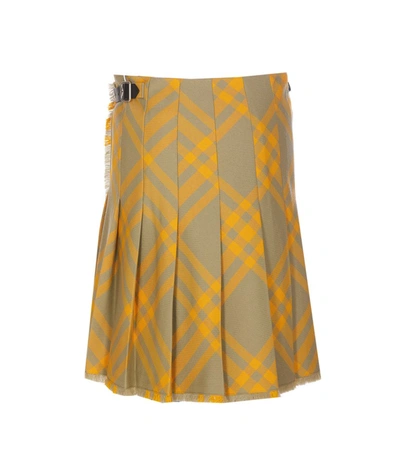 Shop Burberry Skirts In Yellow