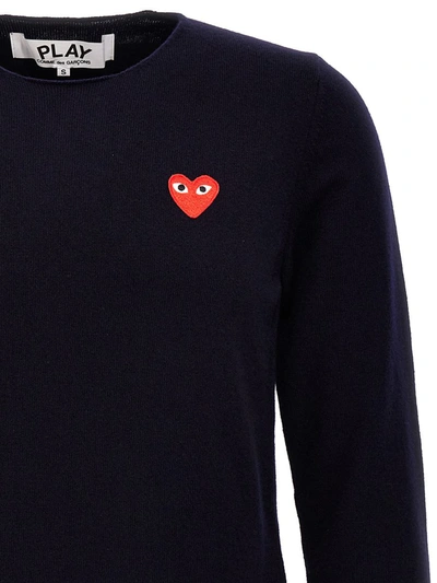 Shop Comme Des Garçons Play 'heart' Sweater In Blue