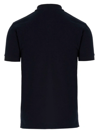Shop Comme Des Garçons Play Logo Patch Polo Shirt In Blue