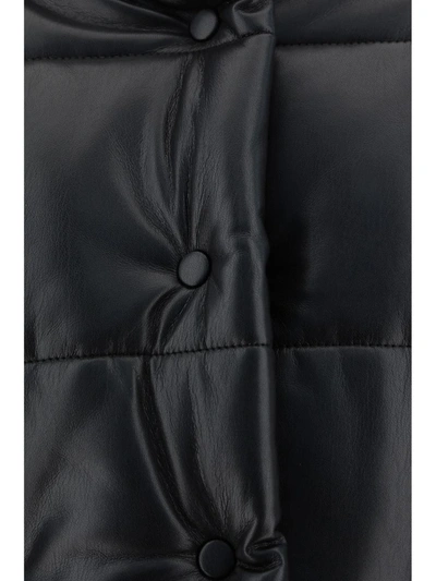 Nanushka Black Aveline Vegan Leather Puffer Jacket In Black