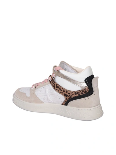 Premiata Midquinnd Leopard/white Sneakers In White