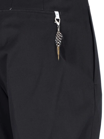 Pt Torino Navy Blue Cotton Trousers In Black