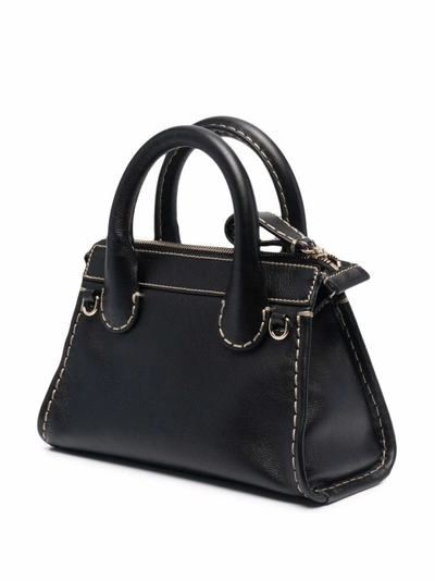 Shop Chloé Black Leather Edith Mini Handbag