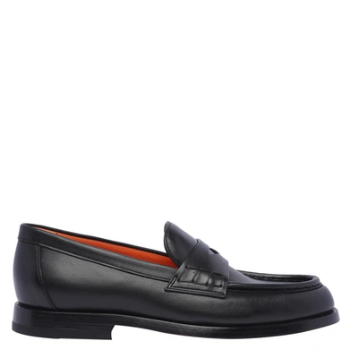 Santoni Flat Shoes In Black