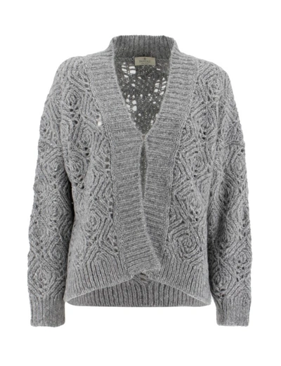 Shop Panicale Grey Knitted Cardigan