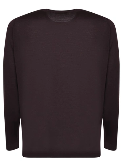 Shop Dell'oglio Bordeaux Wool T-shirts In Burgundy