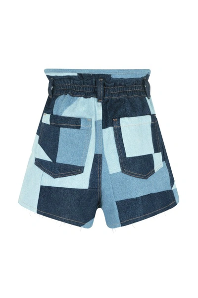 Shop Hi Lo Wear Shorts Phoenix Patchwork In Blue