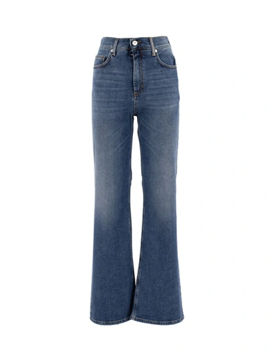 Shop Panicale Blue Stretch Cotton Jeans