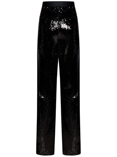 Shop Emporio Armani Tailored Black Sequin Wide-leg Trousers