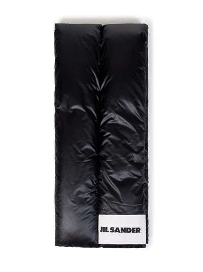 Shop Jil Sander Black Warm-fill Nylon Scarf