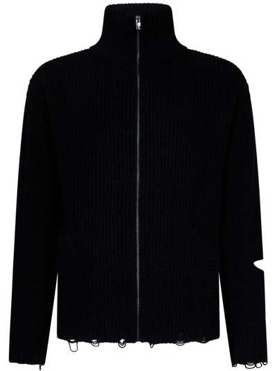 Shop A Paper Kid Black Unisex Zip-fastened Sweater