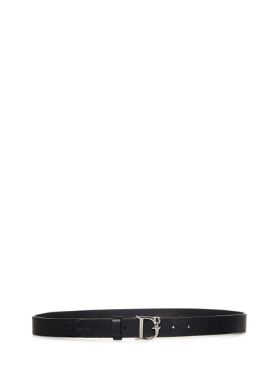 Dsquared2 Black Vintage-effect Leather Belt In Black