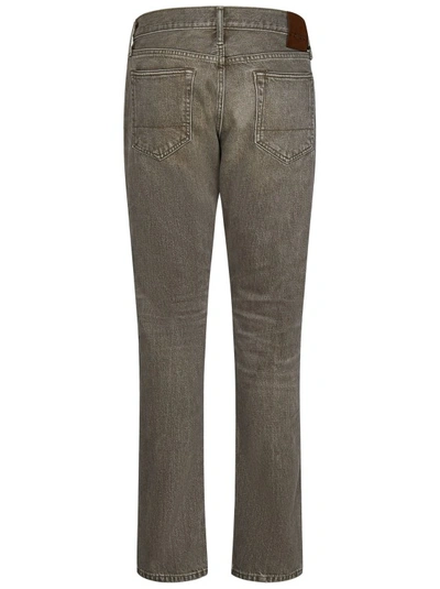 Shop Tom Ford Khaki Straight Leg Jeans In Grey