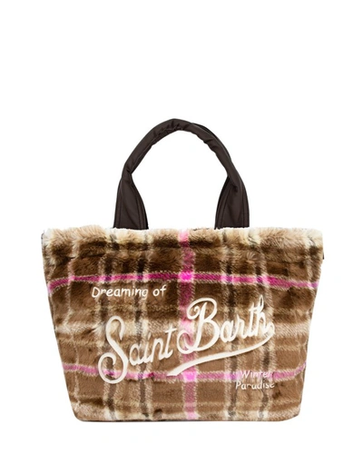 Shop Mc2 Saint Barth Brown Soft Fur Bag