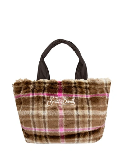 Shop Mc2 Saint Barth Brown Soft Fur Bag