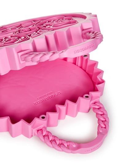 Shop Dsquared2 Heart-shaped Pink Plastic Handbag
