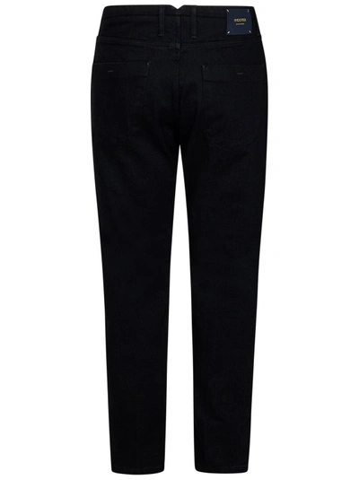 Shop Incotex Black Cotton Slim-fit Jeans