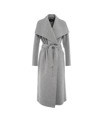 Shop Mackage Mai Pressed Wool Coat In Grey