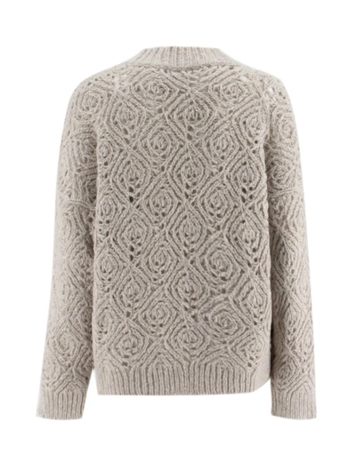 Shop Panicale Beige Knitted Cardigan In Neutrals