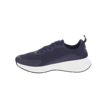 Shop Emporio Armani Navy Blue Laced Sneakers