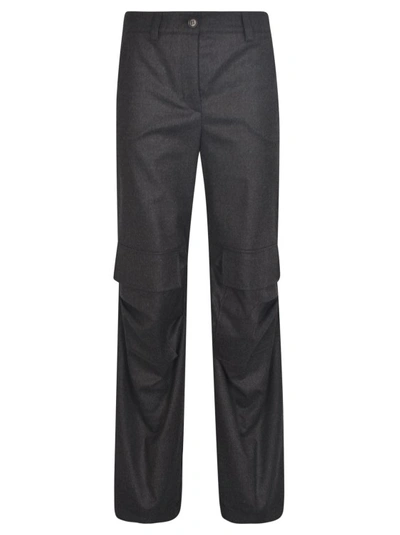 Shop P.a.r.o.s.h Straight-leg Cargo Trousers In Black