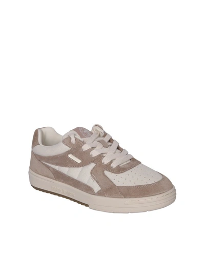 Shop Palm Angels Bi-color Suede Sneakers In White