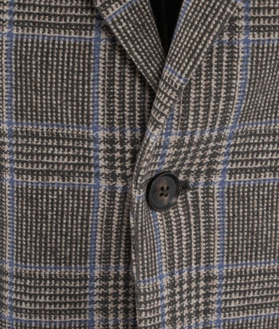 Shop Circolo 1901 Glen Check Single Breasted Blazer In Grey