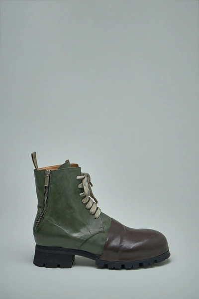 Shop Ziggy Chen Toe-capped Military Side-zip Boots