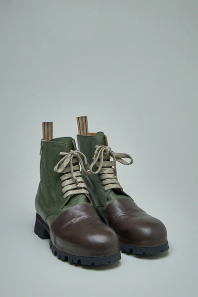 Shop Ziggy Chen Toe-capped Military Side-zip Boots