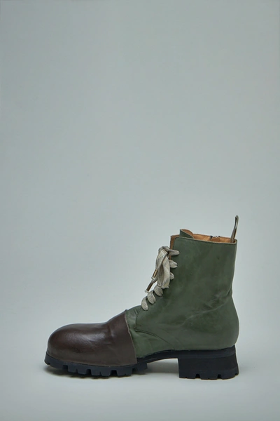 Shop Ziggy Chen Toe-capped Military Side-zip Boots