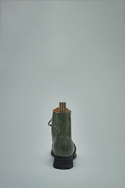 Shop Ziggy Chen Toe-capped Military Side-zip Boots