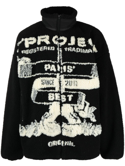 Shop Y/project Logo Fleece Jacket In Black