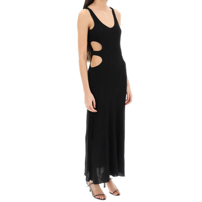 Chloé Cutout Crinkled Silk-linen Knit Maxi Dress