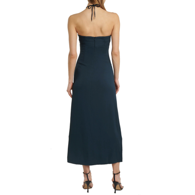 Self-portrait Cutout Ruched Halterneck Maxi Dress