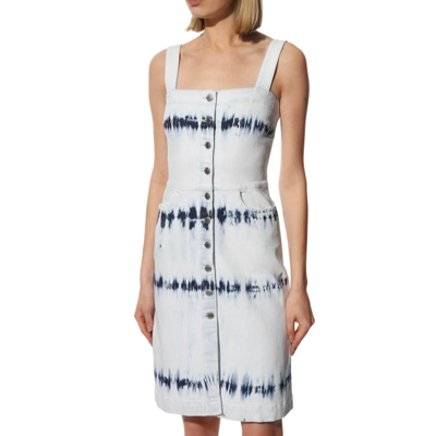 Stella Mccartney Tie-dye Bleach Denim Button-front Dress