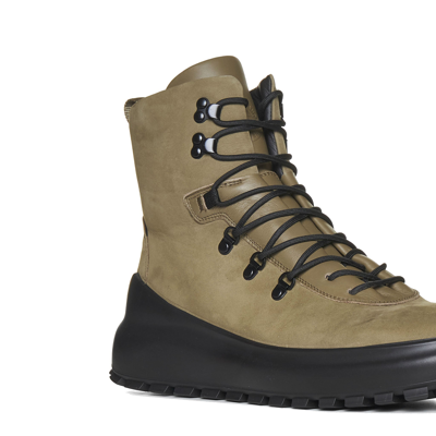 Shop Stone Island Ankle Leather Boots