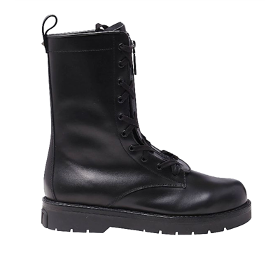 Shop Valentino Garavani  Garavani Combat Leather Boots