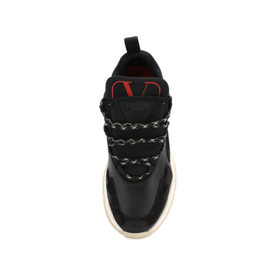 Shop Valentino Garavani  Garavani Leather Logo Sneakers