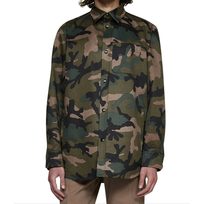 Shop Valentino Camouflage Print Shirt
